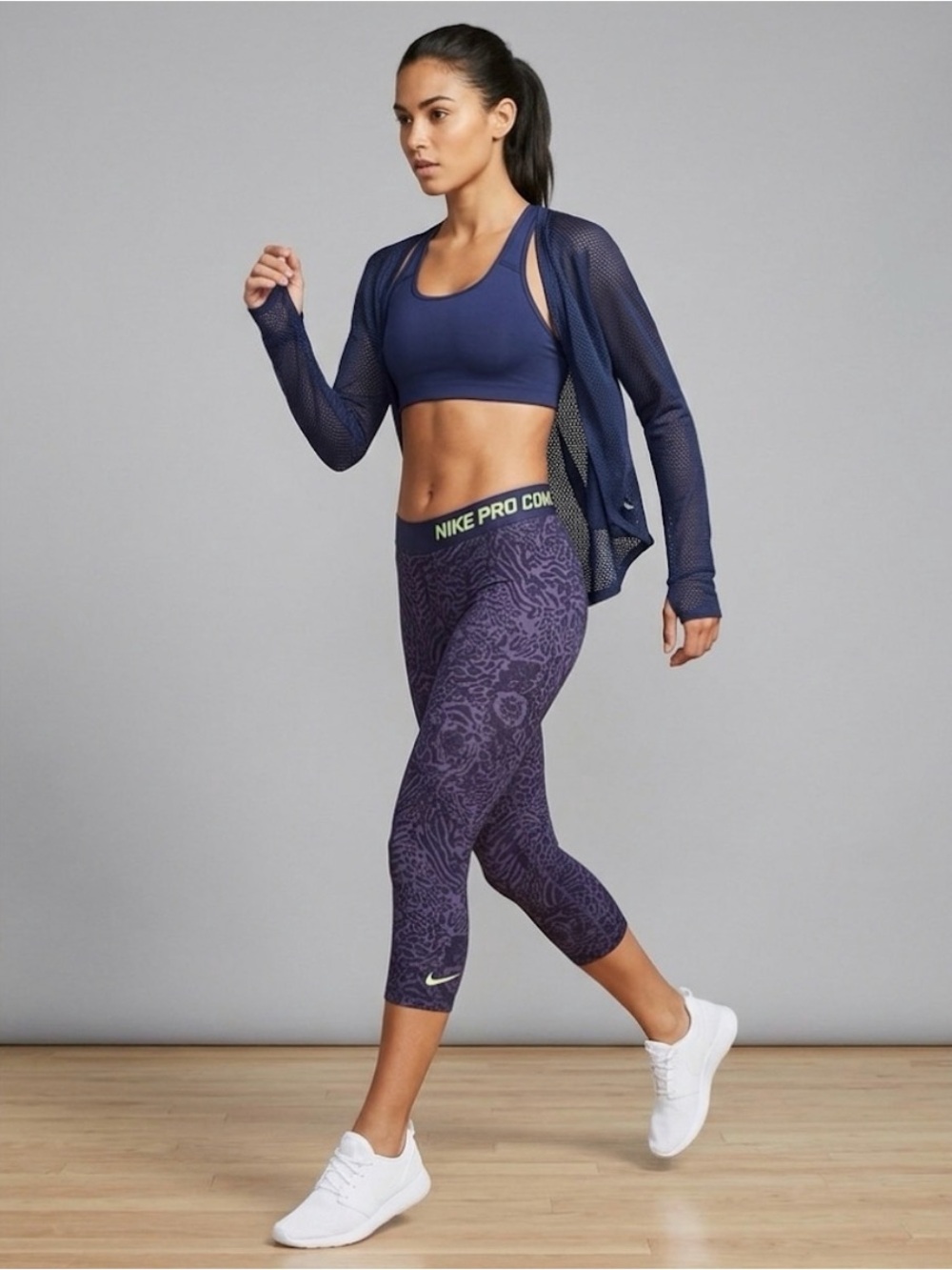 Nike Pro Combat grey animal print capri compression tights. No size. EST M/L